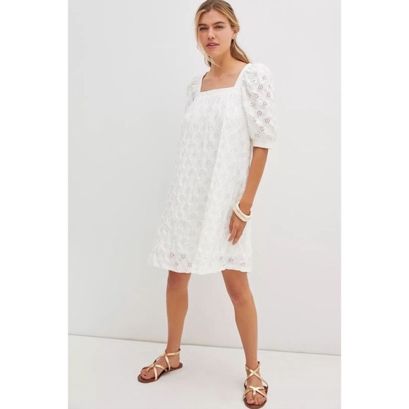 Anthropologie white mini eyelet dress - Picture 2 of 8